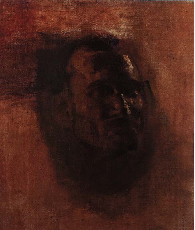 RITRATTO DI CESARE MACCHIANI ( IL TOSATORE ), ANNI 30, OLIO SU TELA, CM 46X40